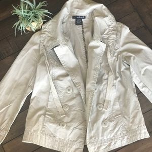 Khaki lightweight crop jacket